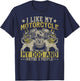 Funny Biker I like My Motorcycle, Dog & Maybe 3 People Women Girls Kids T-Shirt - T-Shirt | Navy