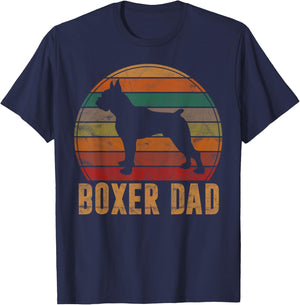 Retro Boxer Dad Gift Dog Owner Pet Boxer Father T-Shirt - T-Shirt | Navy