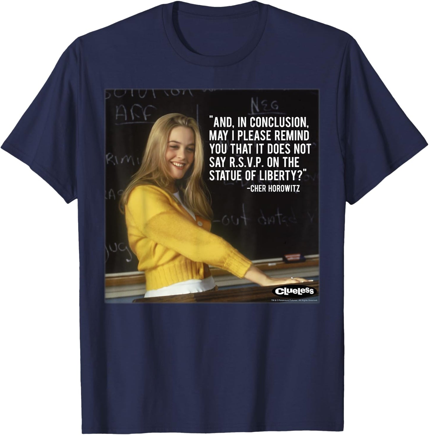 Clueless Cher Movie Quote Poster T-Shirt - T-Shirt | Navy