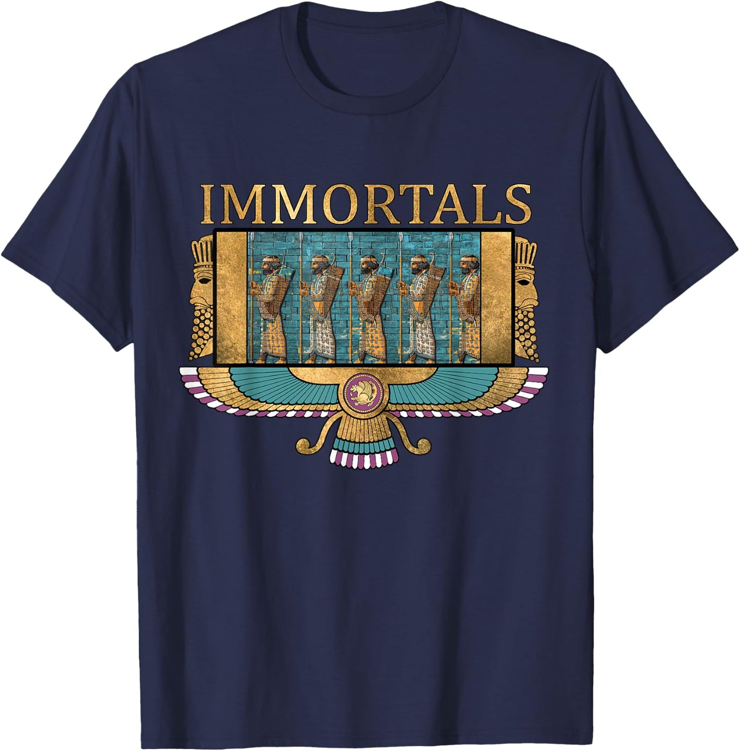 Persia Ancient Civilizations Persian Immortals Symbol T-Shirt - T-Shirt | Navy
