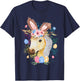 Happy Easter Bunny Horse funny Rabbit Women Kids T-Shirt - T-Shirt | Navy