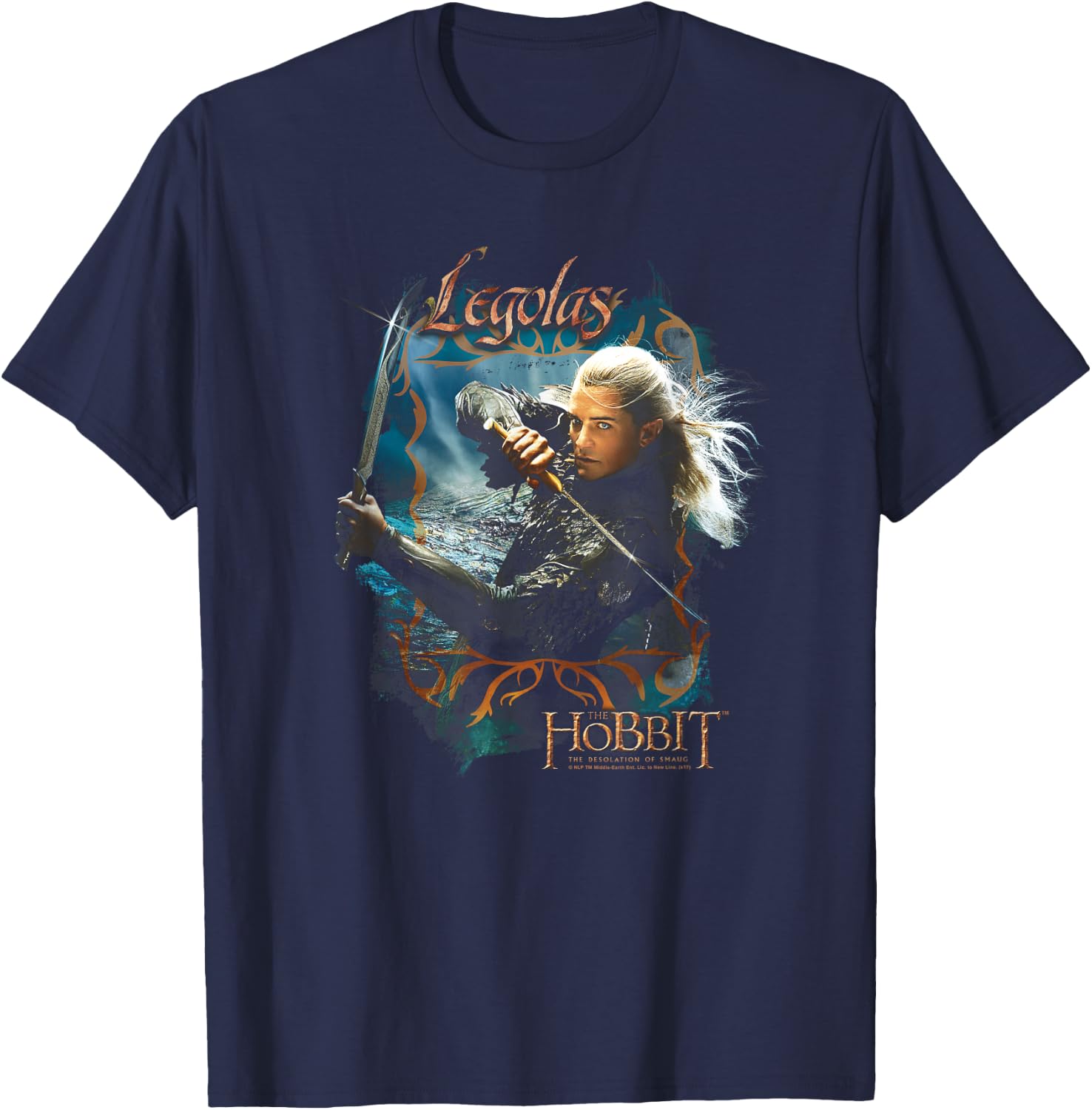 Hobbit Legolas Knives T-Shirt - T-Shirt | Navy