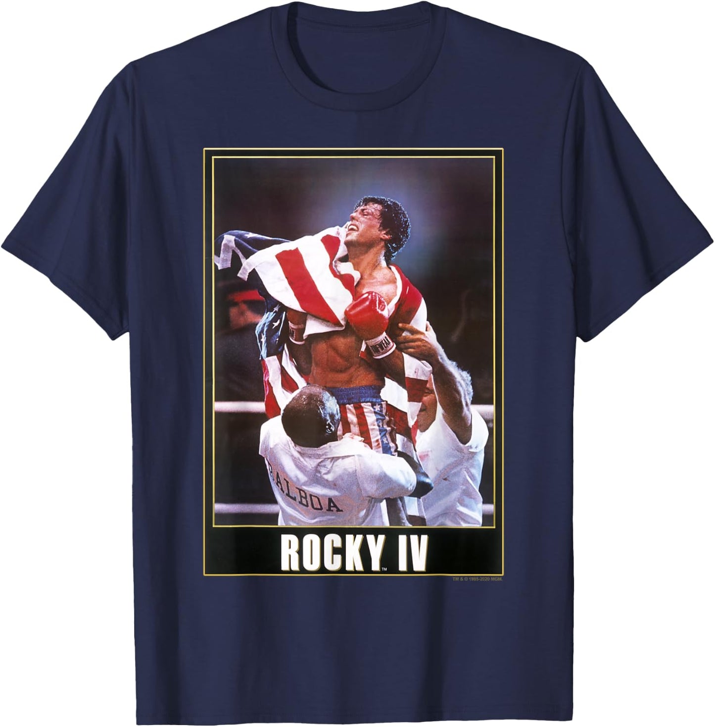 Rocky IV American Flag Poster Small T-Shirt - T-Shirt | Navy