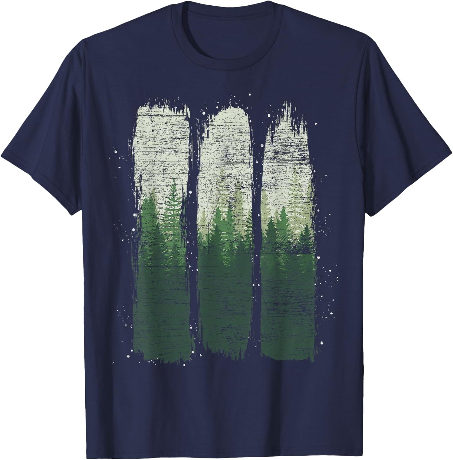 Wild Nature Wildlife Outdoors Trees Landscape Forest T-Shirt - T-Shirt | Navy
