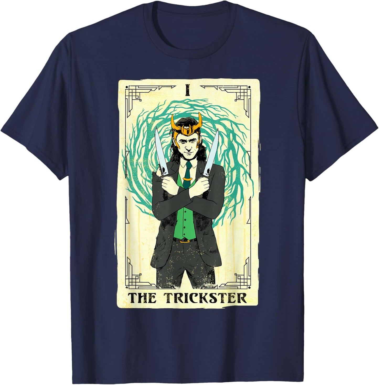 Marvel Loki Trickster Tarot Small T-Shirt - T-Shirt | Navy