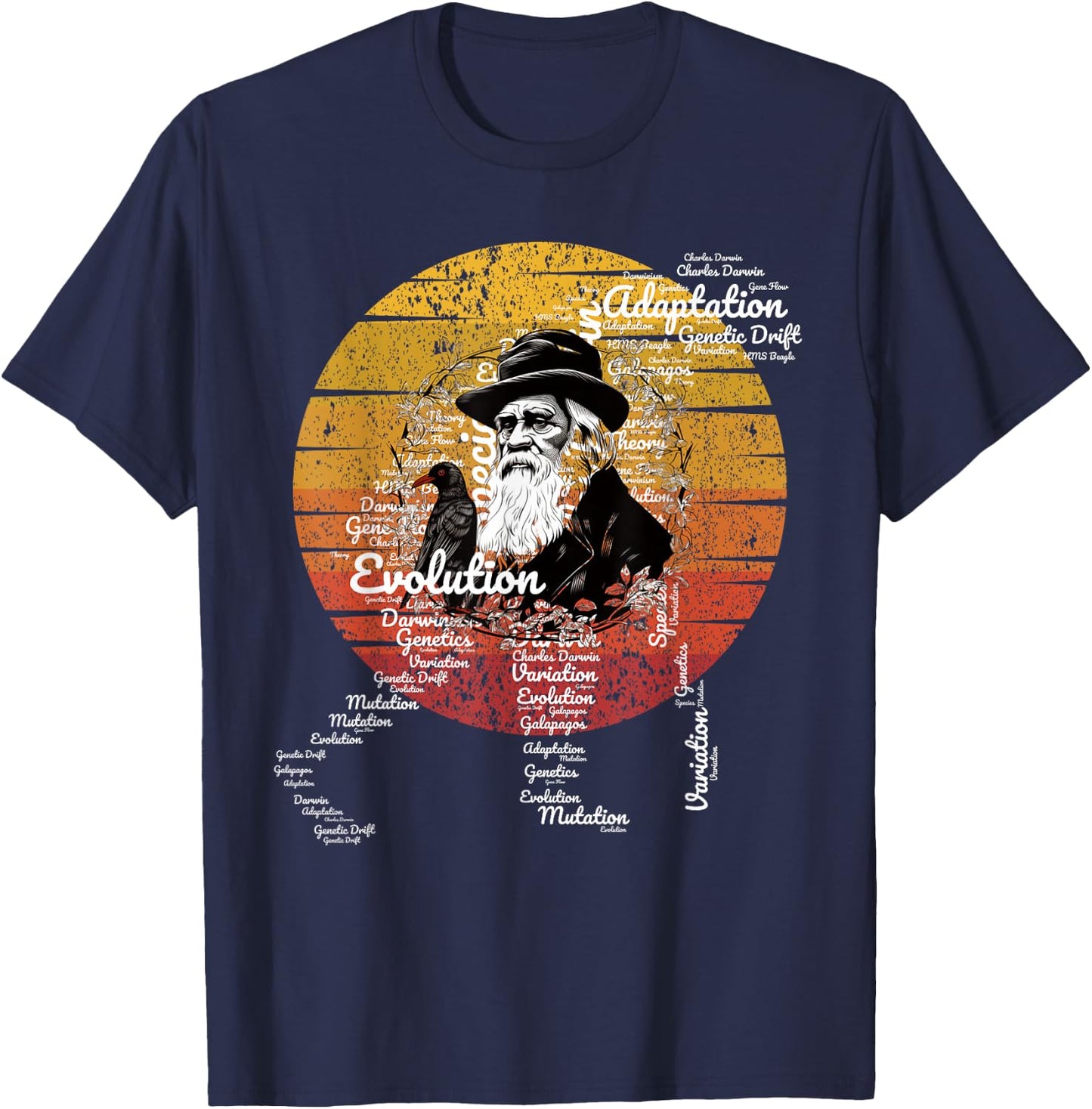 Charles Darwin Theory of Evolution funny T-Shirt - T-Shirt | Navy