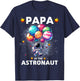 Papa of the Astronaut Space Theme First Birthday Party T-Shirt - T-Shirt | Navy