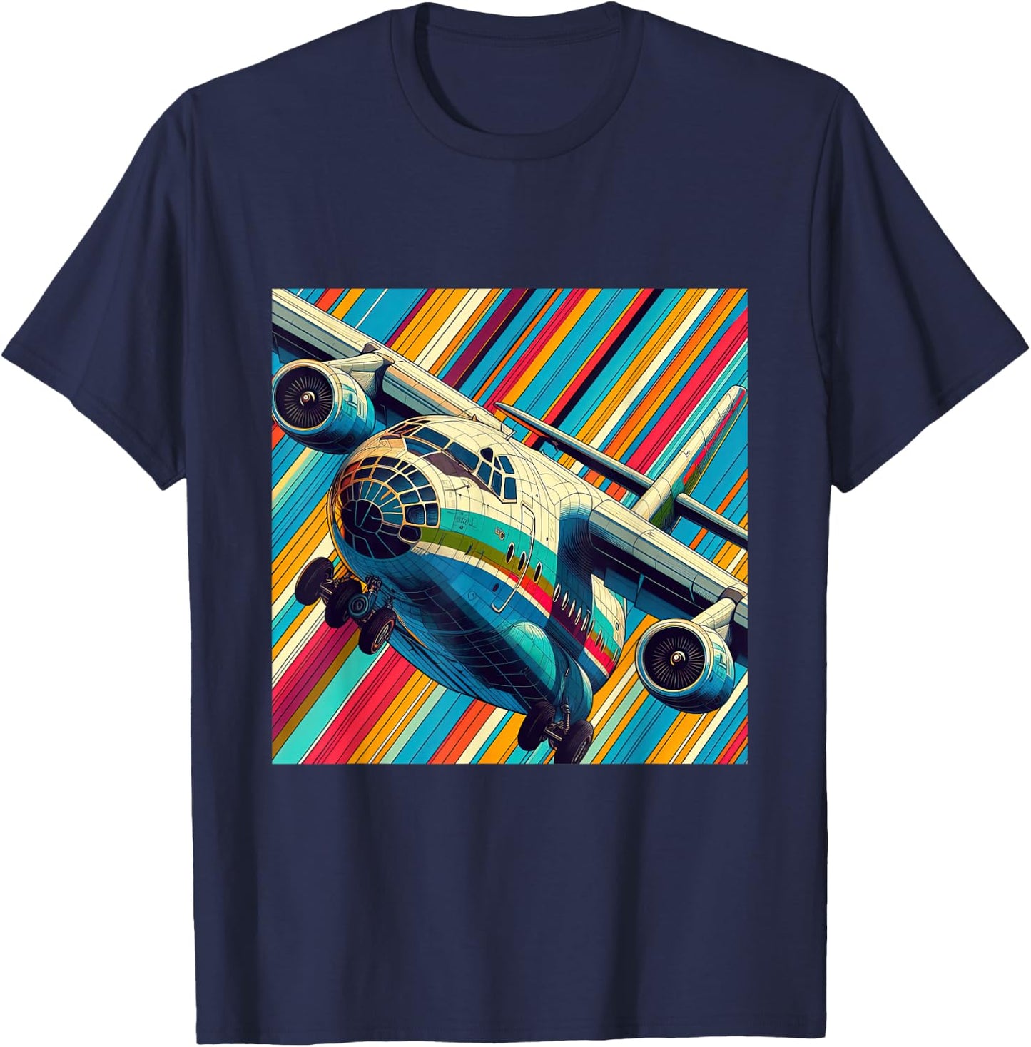 Antonov AN 225 Airplane Retro Style T-Shirt - T-Shirt | Navy