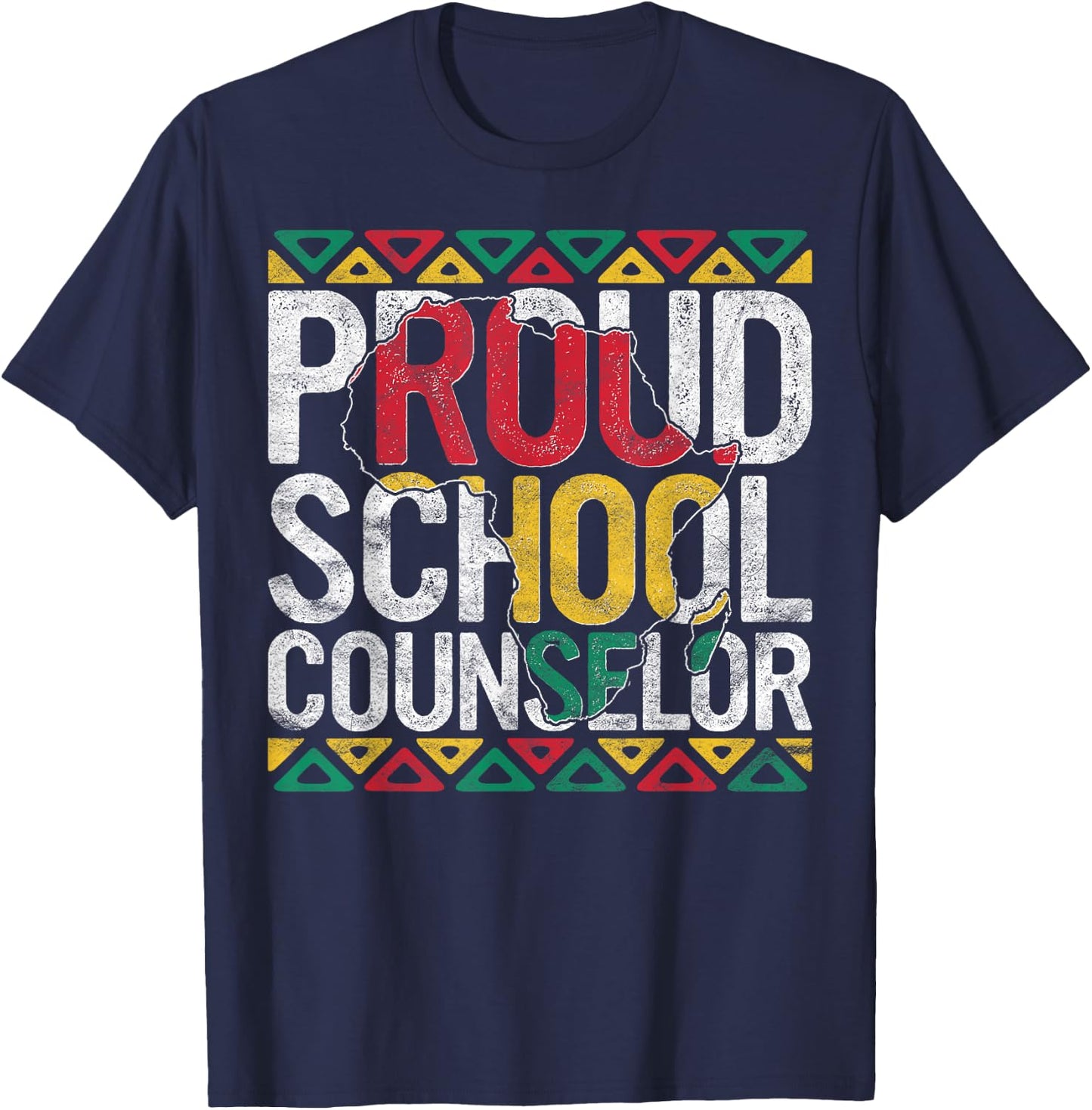 Proud School Counselor Gift Pride Black History Month Pupil T-Shirt - T-Shirt | Navy