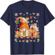 Cute Gingerbread House Decor with Christmas Gnome T-Shirt - T-Shirt | Navy