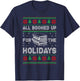 All Booked Up For The Holidays Christmas Book Reading Lover T-Shirt - T-Shirt | Navy