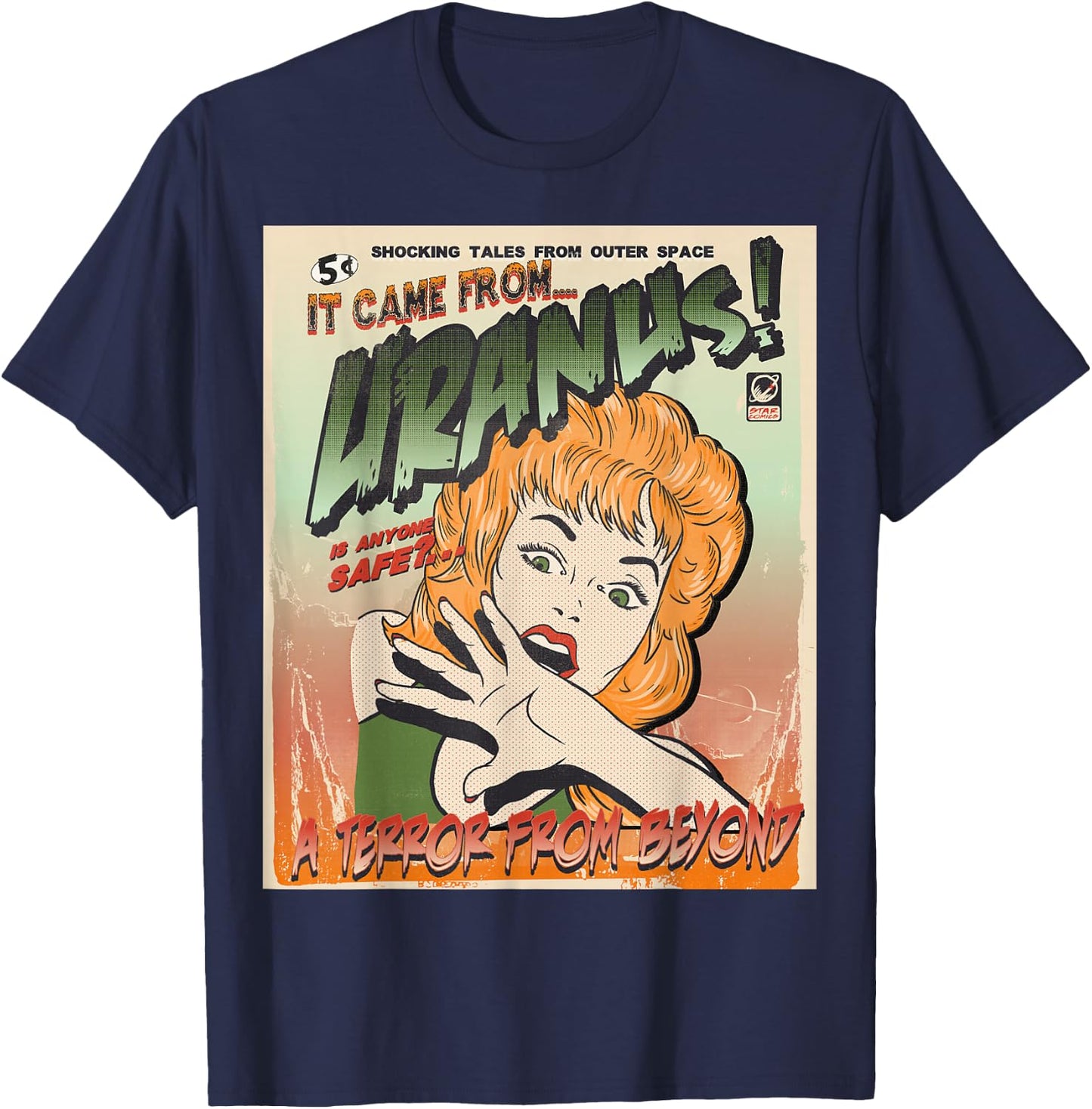 Ufo Flying Saucer Invasion 1950's Sience Fiction Abduction T-Shirt - T-Shirt | Navy