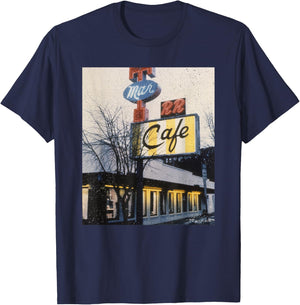 Twin Peaks Double R Diner Vintage Picture T-Shirt - T-Shirt | Navy