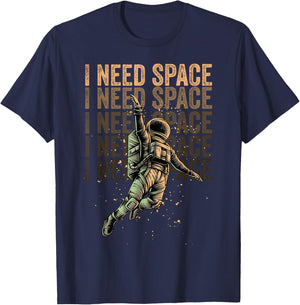 I need space funny antisocial time out vintage astronaut T-Shirt - T-Shirt | Navy