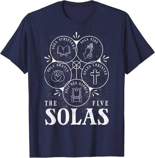 Sola Scriptura - Protestant, Christian Reformation, 5 Solas T-Shirt - T-Shirt | Navy