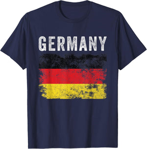 Germany Flag Distressed - Men Women Kids - German Flag T-Shirt - T-Shirt | Navy