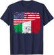 Italian Roots | Half American Flag | USA Italy Flag T-Shirt - T-Shirt | Navy