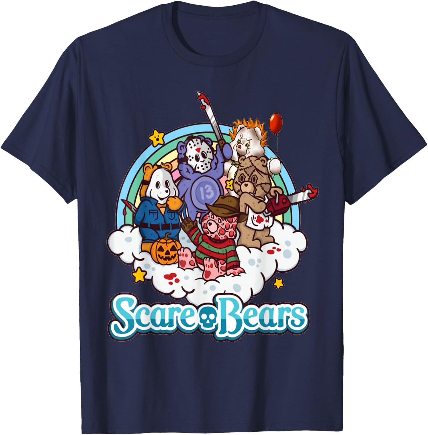 Scare Bears Halloween Party Scary T-Shirt - T-Shirt | Navy