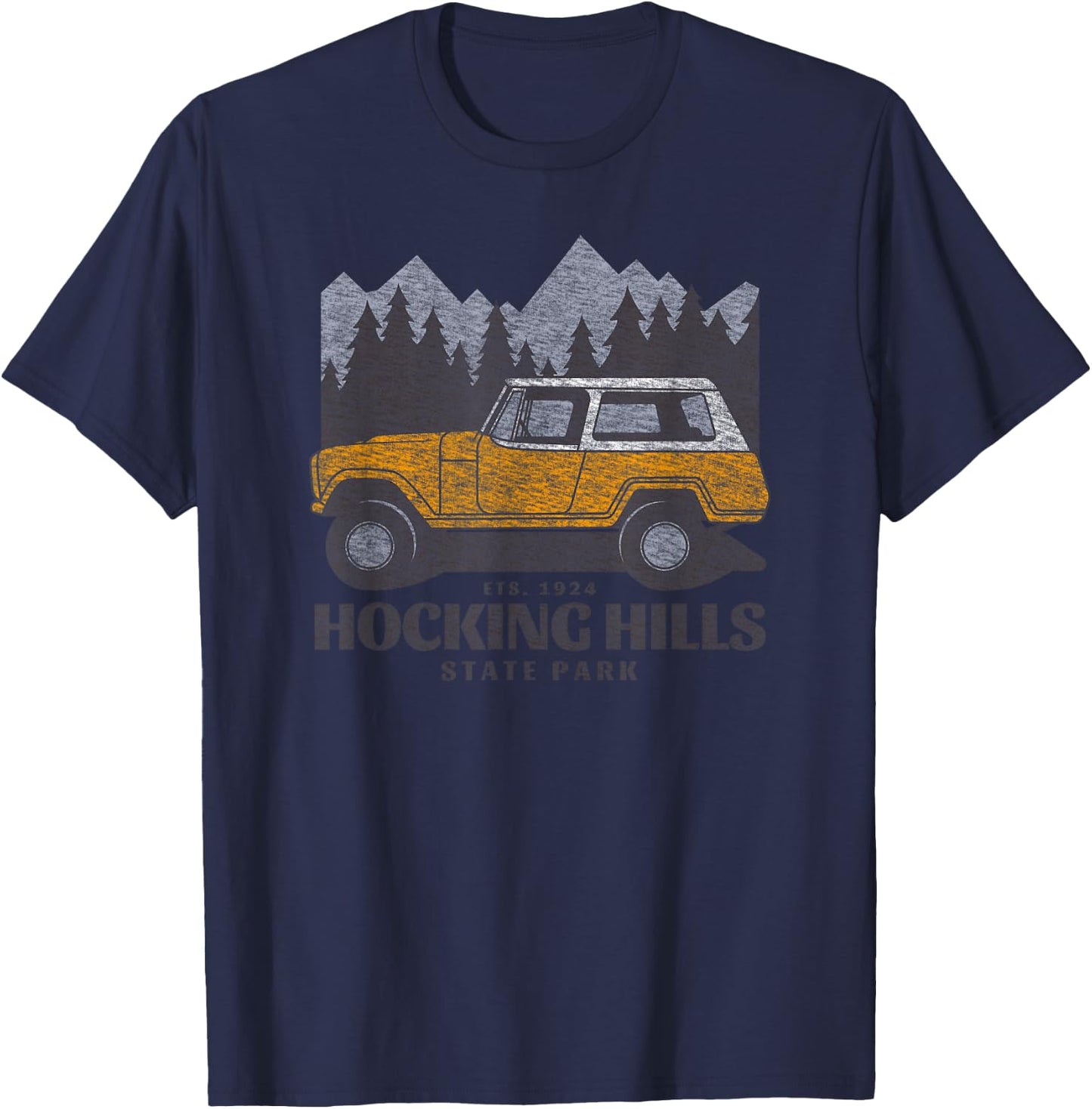 Retro Hocking Hills State Park Souvenir T-Shirt - T-Shirt | Navy