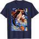 Japanese Art Samurai Aesthetic Koi Fish Graphic Design T-Shirt - T-Shirt | Navy