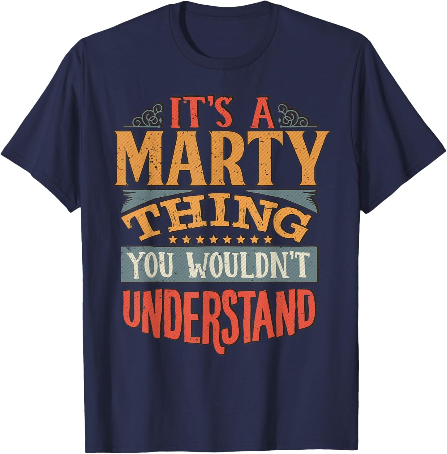 Marty Name T-Shirt - T-Shirt | Navy