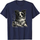 Border Collie Dad Dog Sunglasses Father's Day Family T-Shirt - T-Shirt | Navy