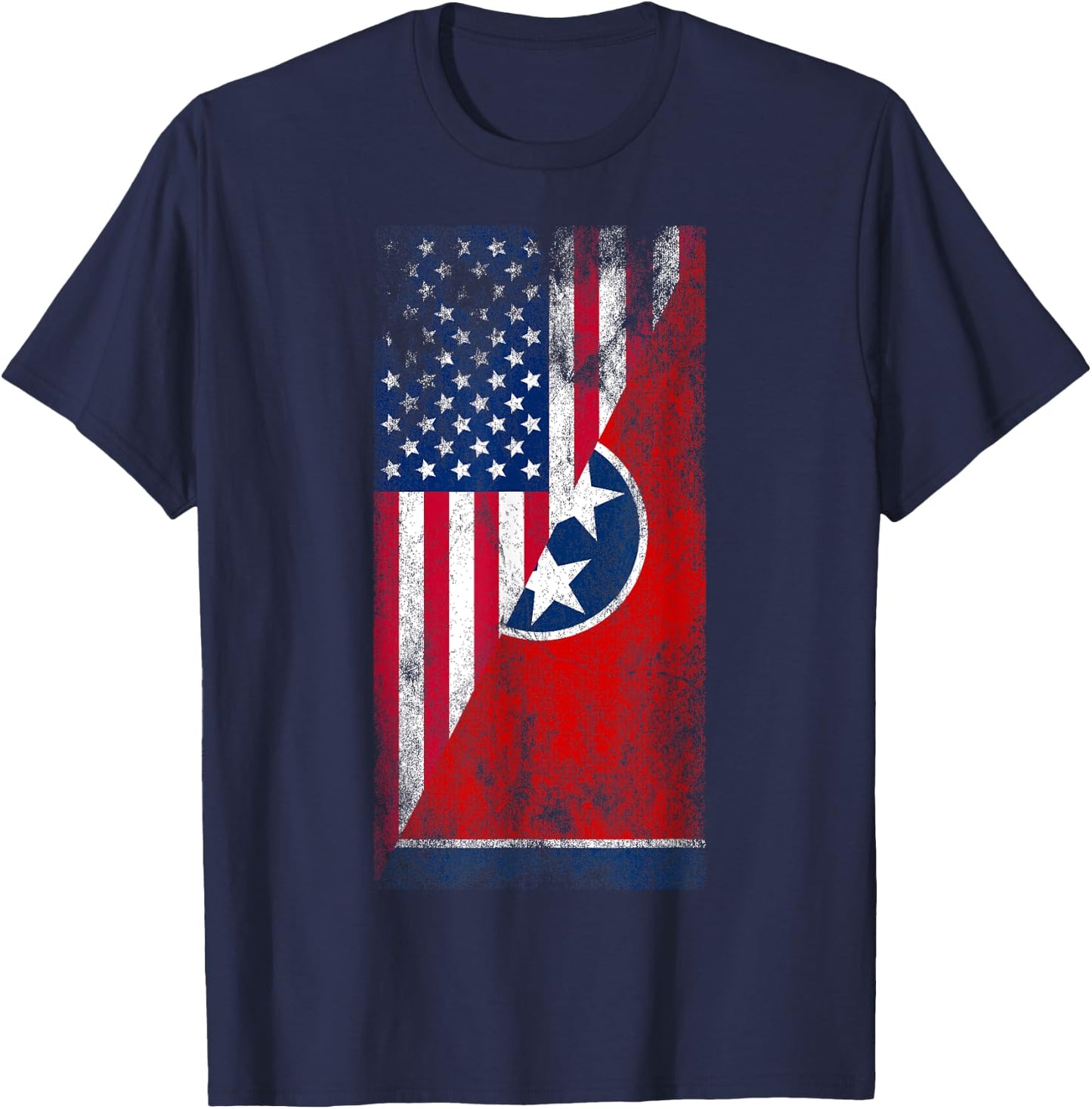 USA & Tennessee Flags - American Tennessean T-Shirt - T-Shirt | Navy