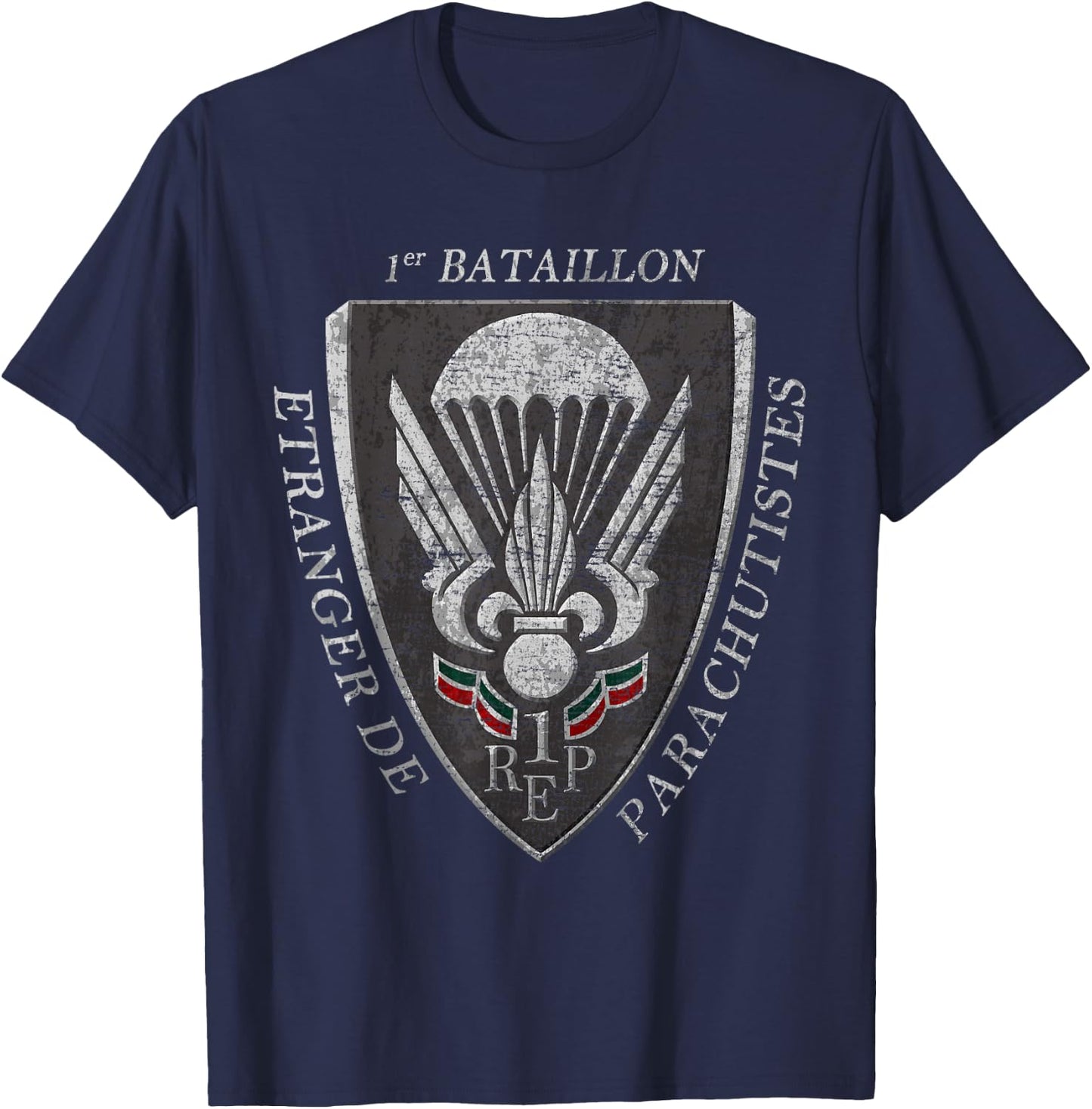 French Paratrooper Legion Etrangere Foreign Parachute Army T-Shirt - T-Shirt | Navy