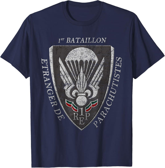 French Paratrooper Legion Etrangere Foreign Parachute Army T-Shirt - T-Shirt | Navy