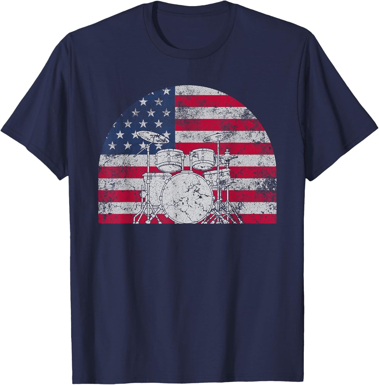 Cool Drumming Art Women Kids Drummer Percussion T-Shirt - T-Shirt | Navy