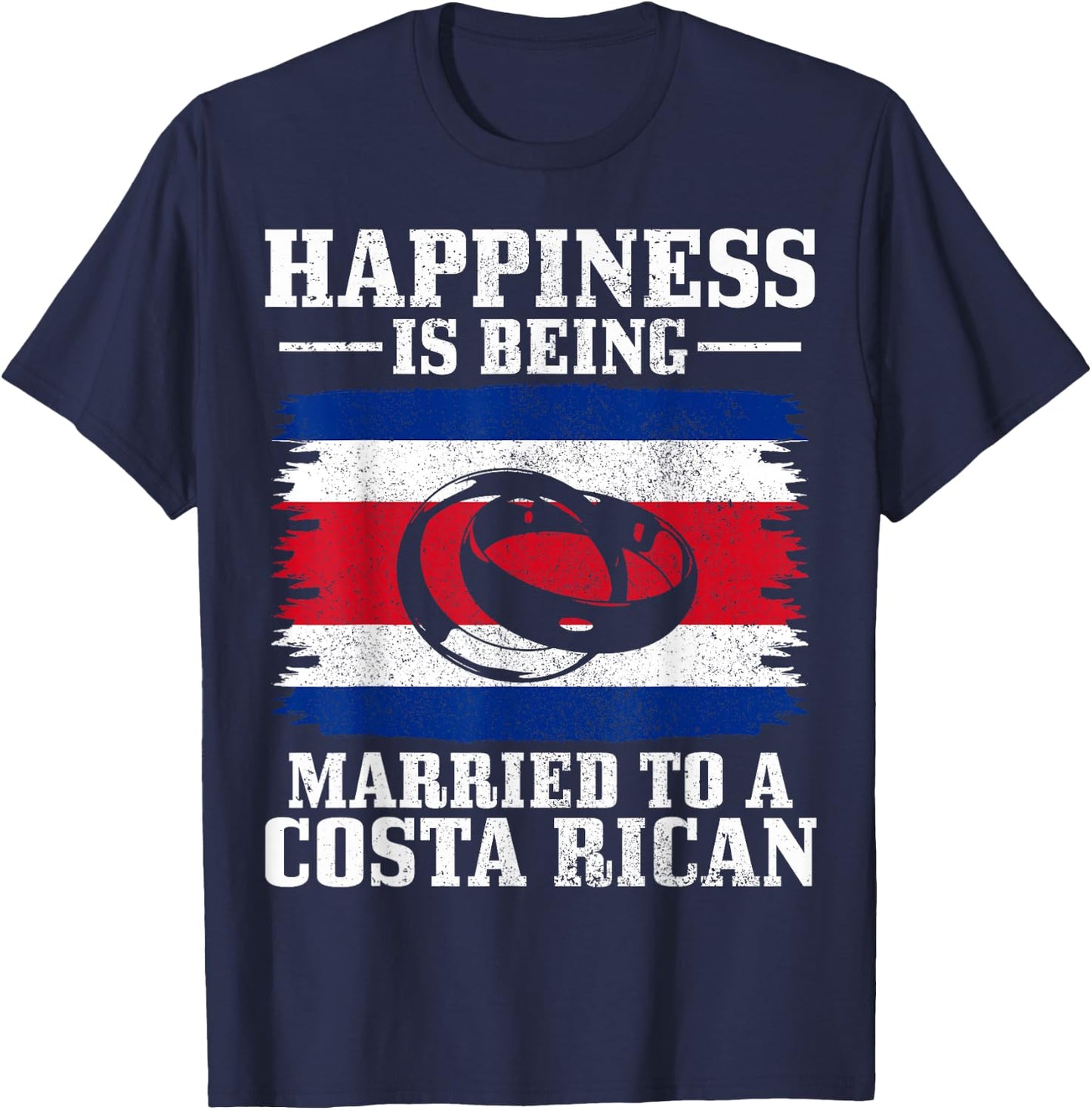 Costa Rican Wife Husband Married Wedding Costa Rica Flag T-Shirt - T-Shirt | Navy