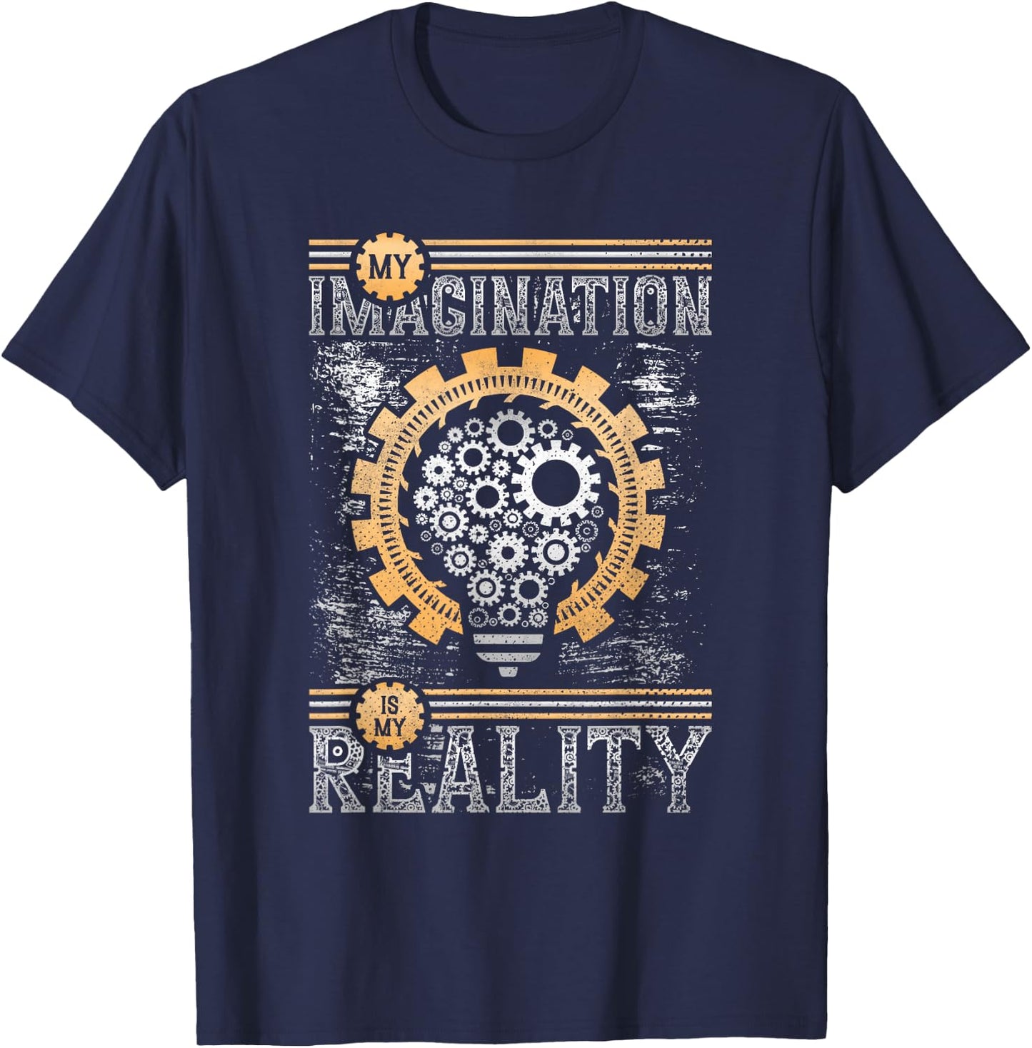 My Imagination Is My Reality, Steampunk T-Shirt - T-Shirt | Navy