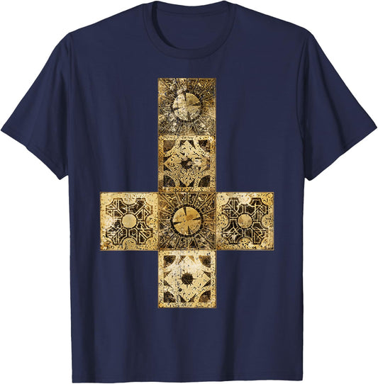 Vintage Cenobite Lament Configuration Puzzle Box V2 T-Shirt - T-Shirt | Navy