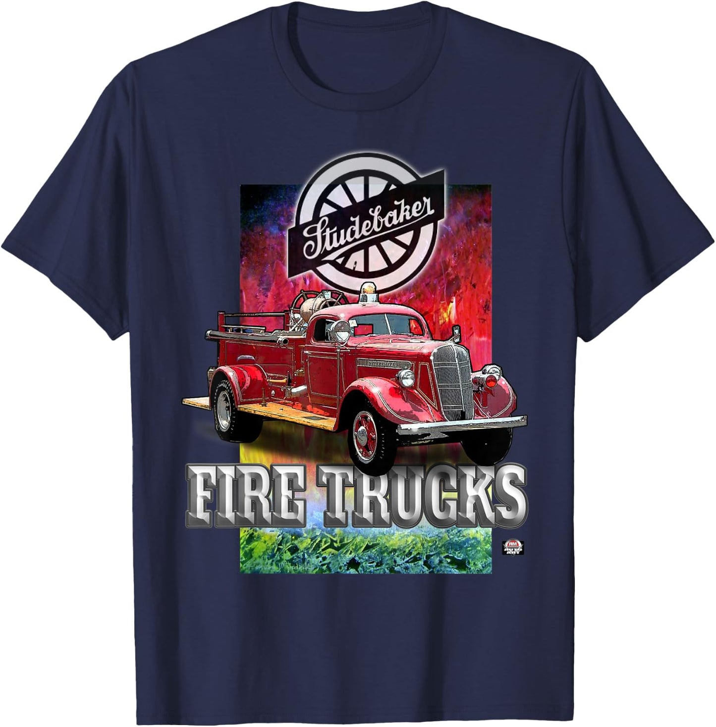 Classic restored Studebaker fire truck T-Shirt - T-Shirt | Navy