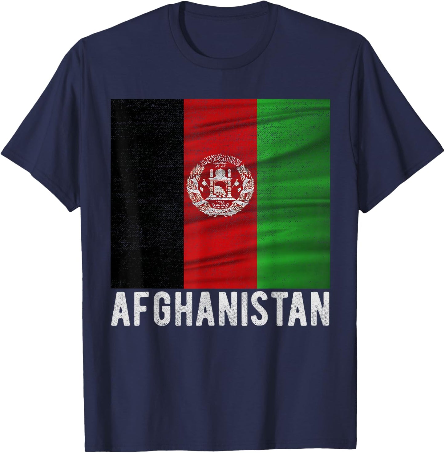 Afghanistan Flag Vintage I Love Afghanistan Nation T-Shirt - T-Shirt | Navy