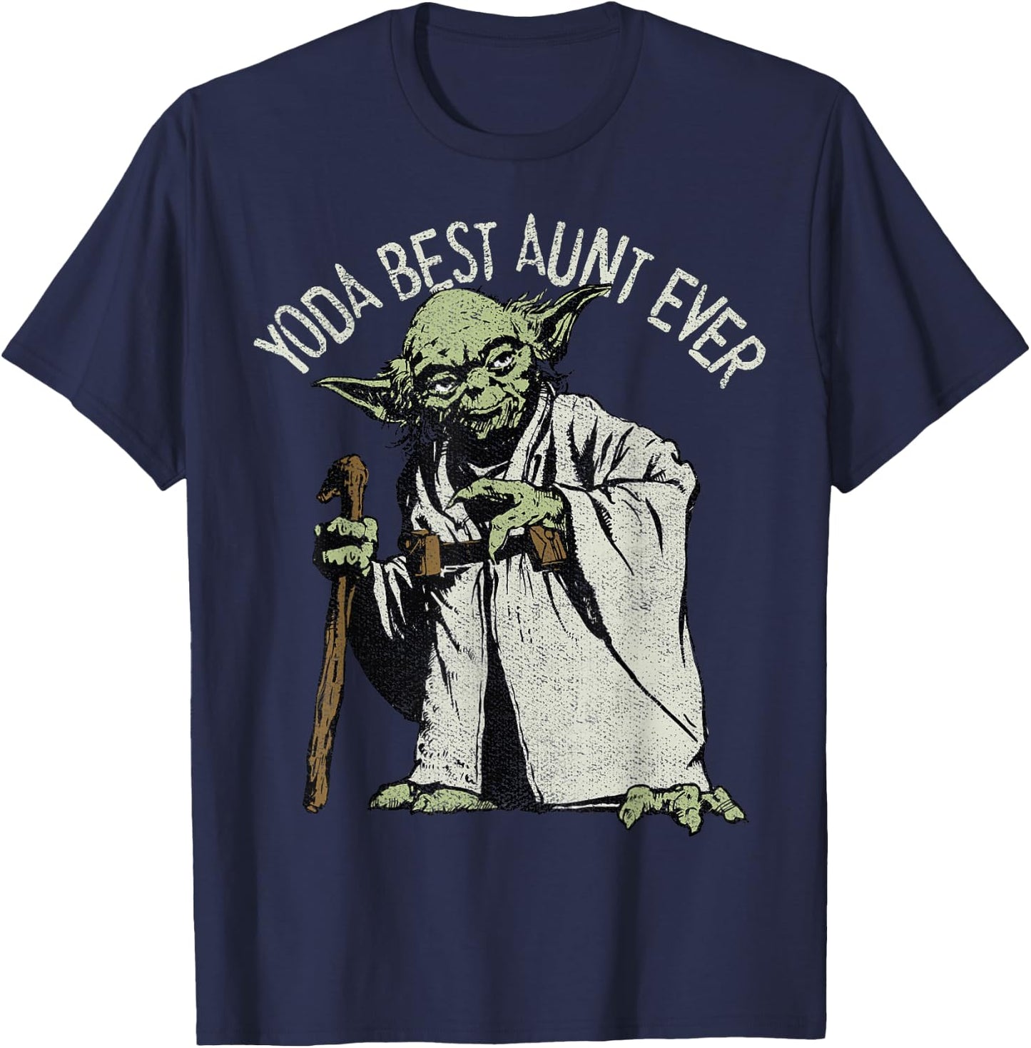 Star Wars Yoda Best Aunt Ever Portrait T-Shirt - T-Shirt | Navy