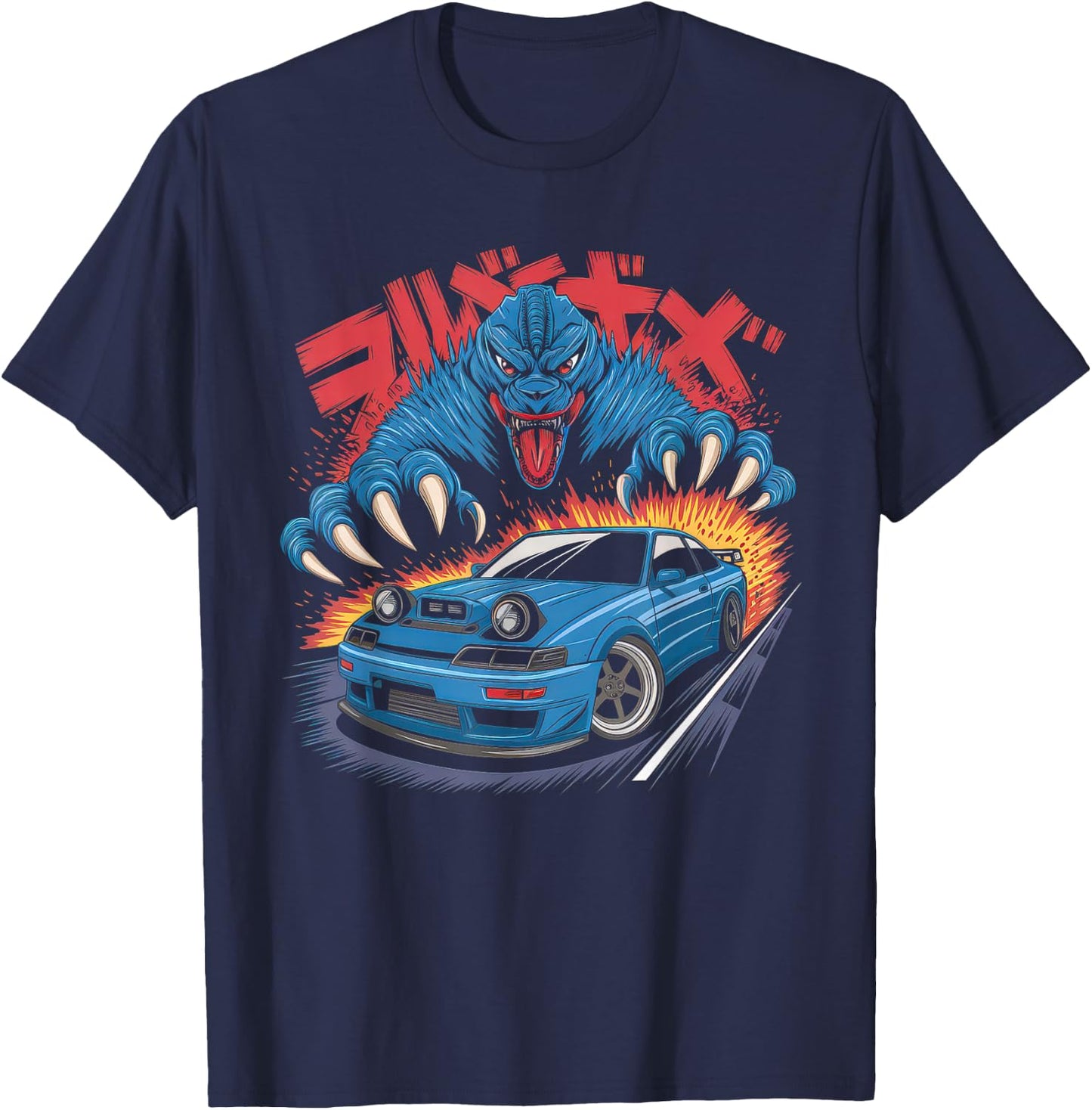 Japanese Car Men JDM Japan Street Racing Streetwear T-Shirt - T-Shirt | Navy