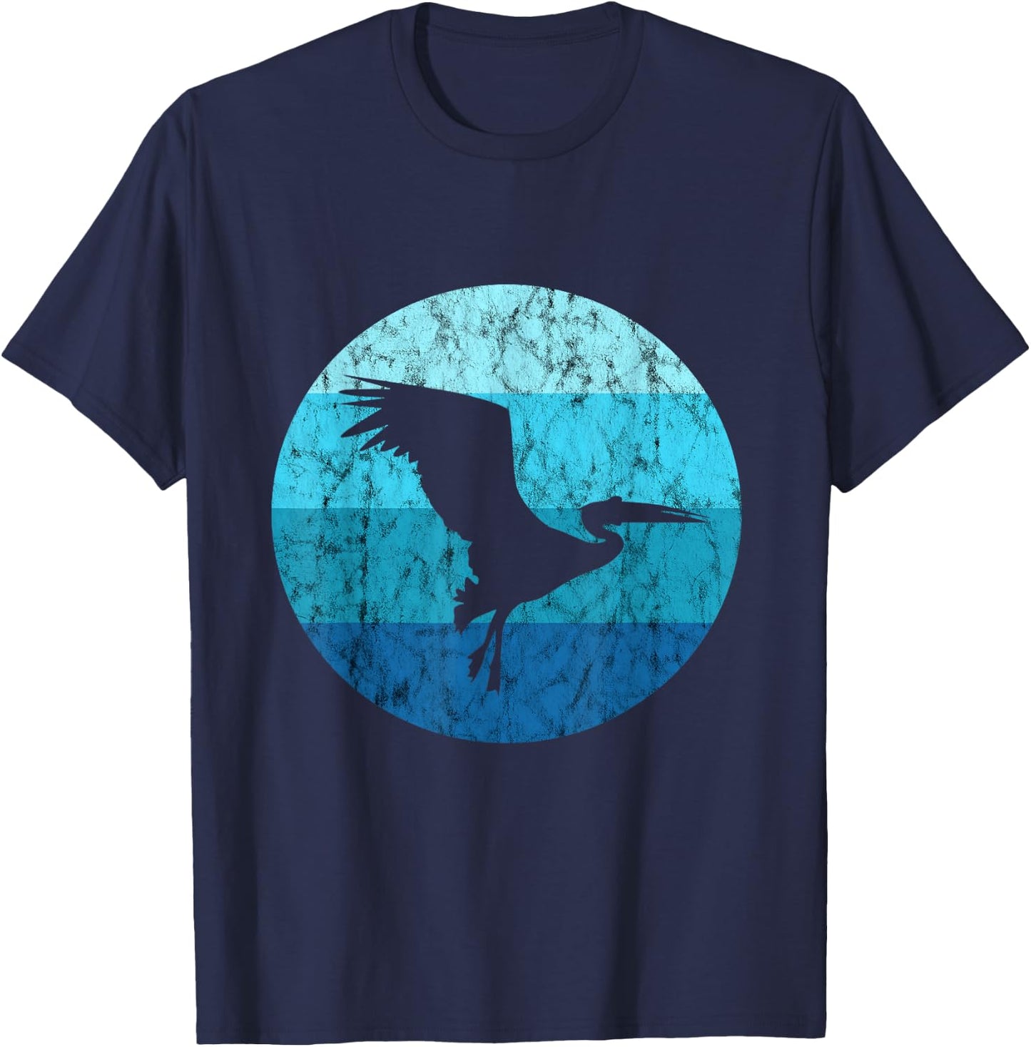 Retro Vintage Pelican Bird Tropical Bird Animal Pelican T-Shirt - T-Shirt | Navy