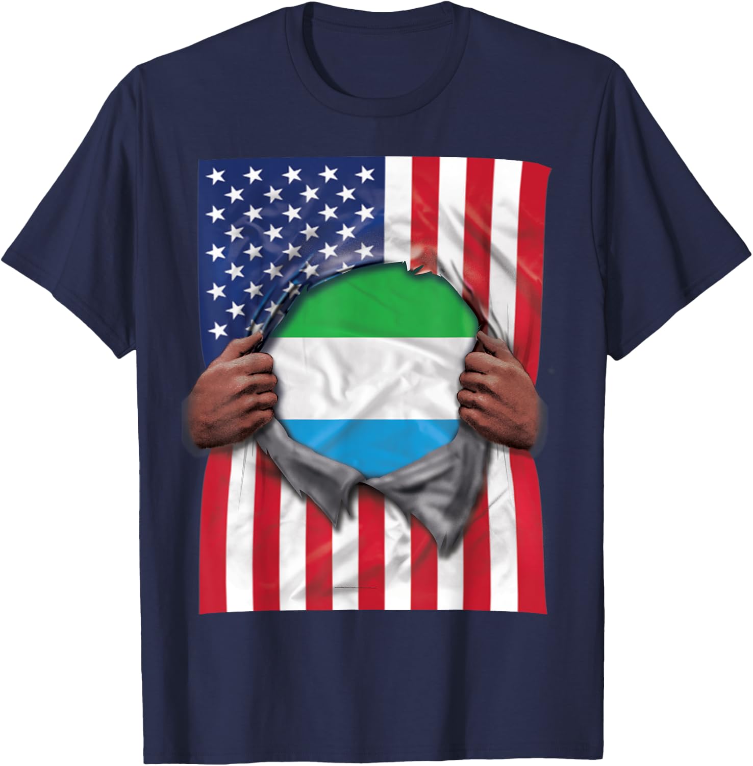 Proud Sierra Leone Roots T-Shirt - T-Shirt | Navy