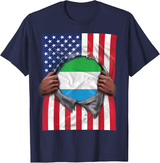 Proud Sierra Leone Roots T-Shirt - T-Shirt | Navy
