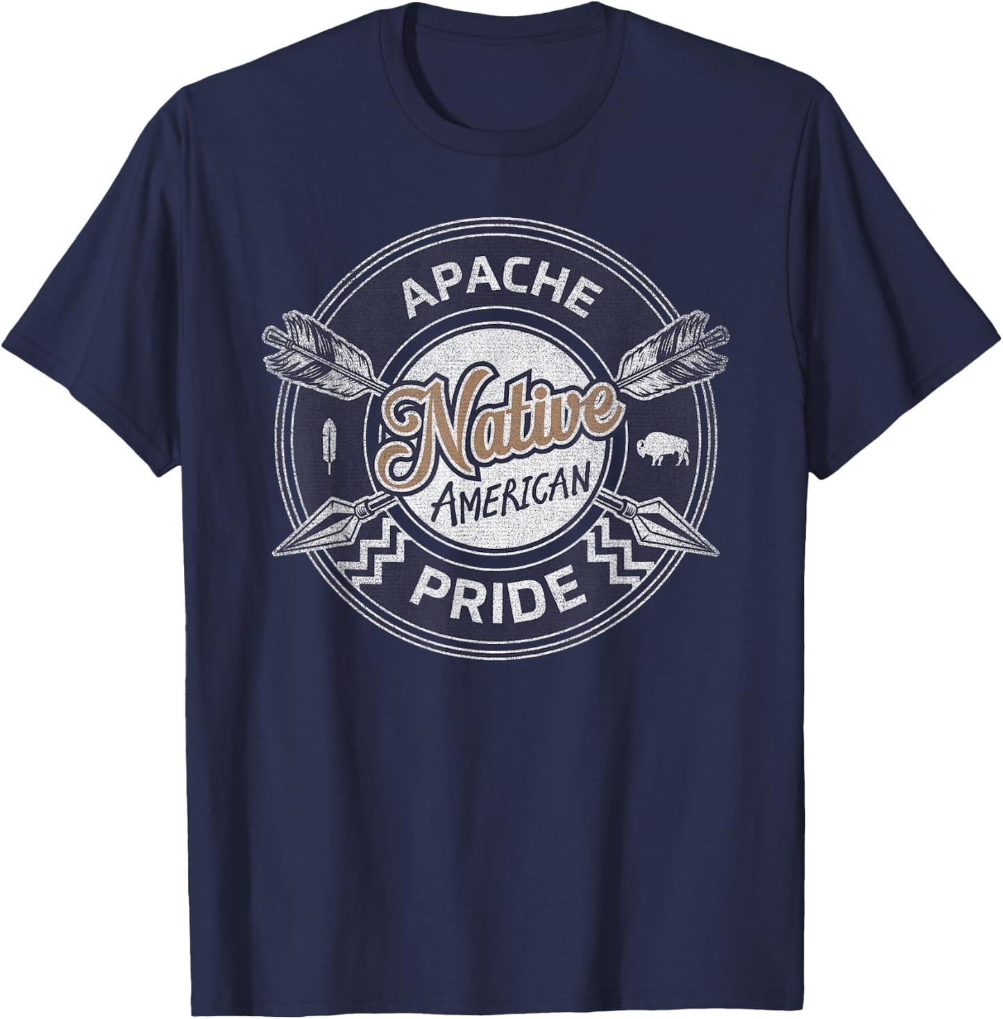 Apache Indian Tribe Pride: Proud to be a Native American T-Shirt - T-Shirt | Navy