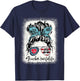 Trucker Wife's Life Bleached Shirt Messy Bun Hair T-Shirt - T-Shirt | Navy
