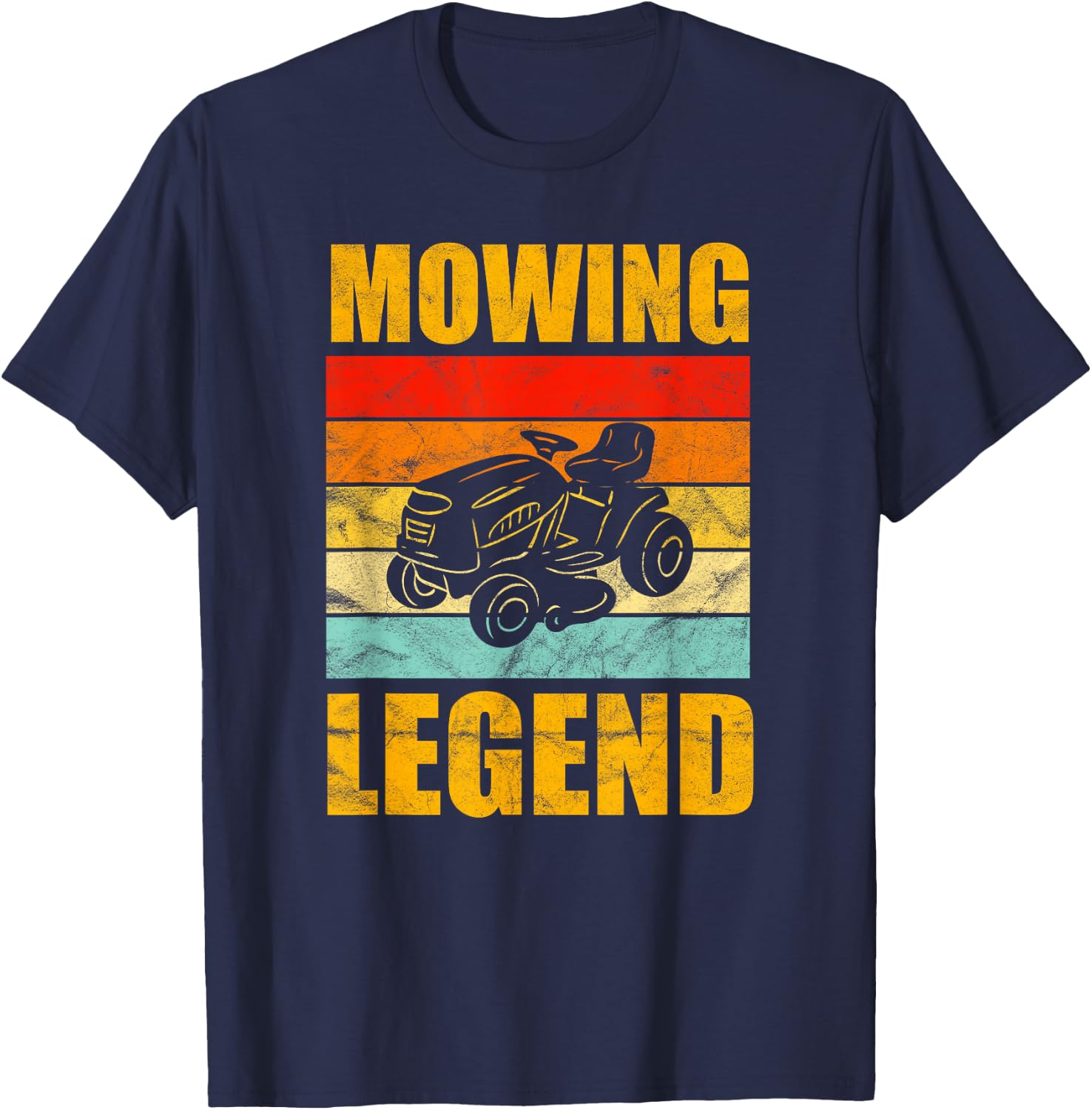 Funny Lawn Mower Mowing Legend Vintage Yard Work Lawn T T-Shirt - T-Shirt | Navy
