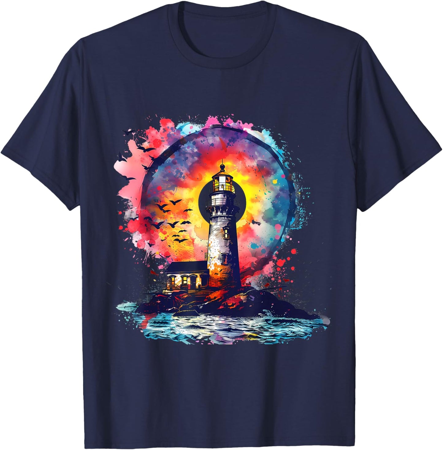 Light House Seaside House Sailing Boating Sea Lighthouse T-Shirt - T-Shirt | Navy