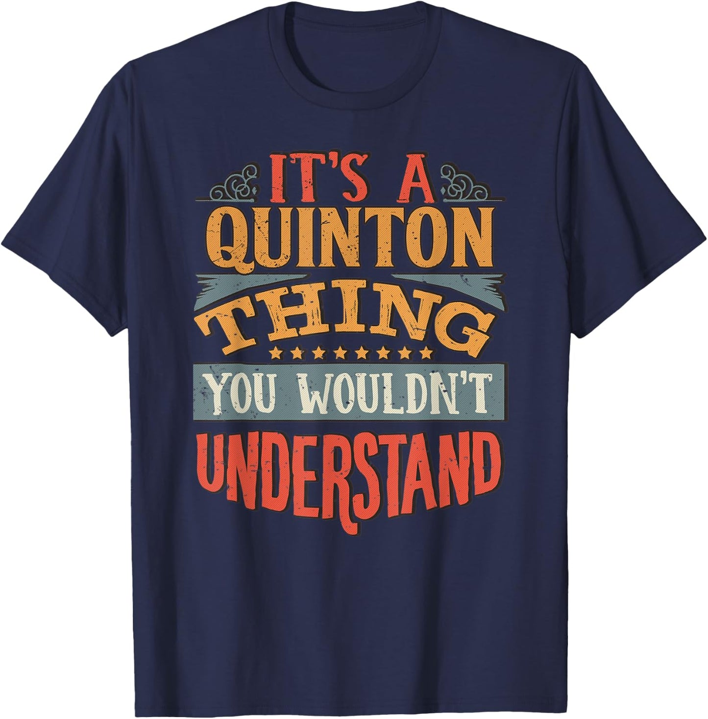 Quinton Name T-Shirt - T-Shirt | Navy