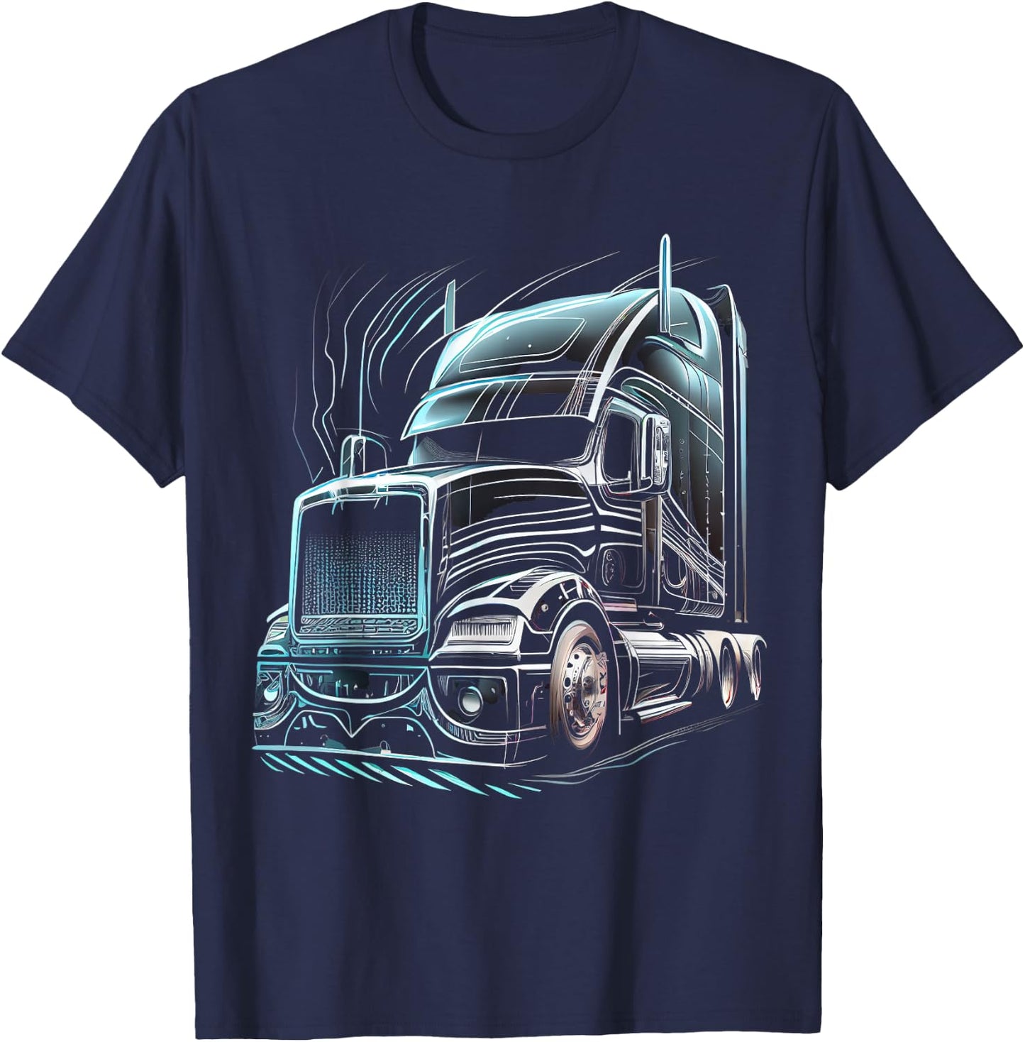 Truck Driver 18 Wheeler Trucker Gift T-Shirt - T-Shirt | Navy