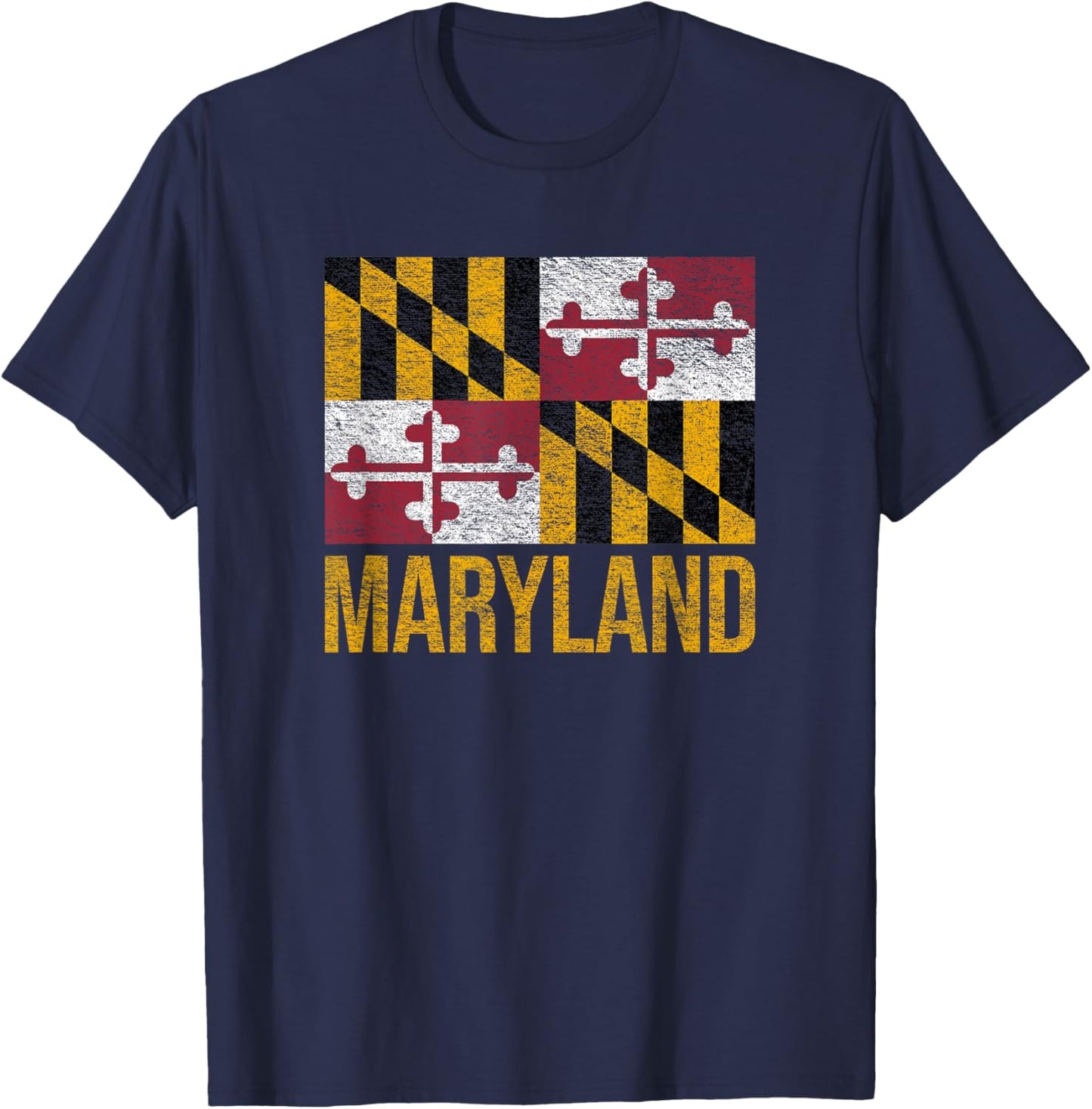 Maryland State Flag Annapolis Baltimore Chesapeake Bay T-Shirt - T-Shirt | Navy