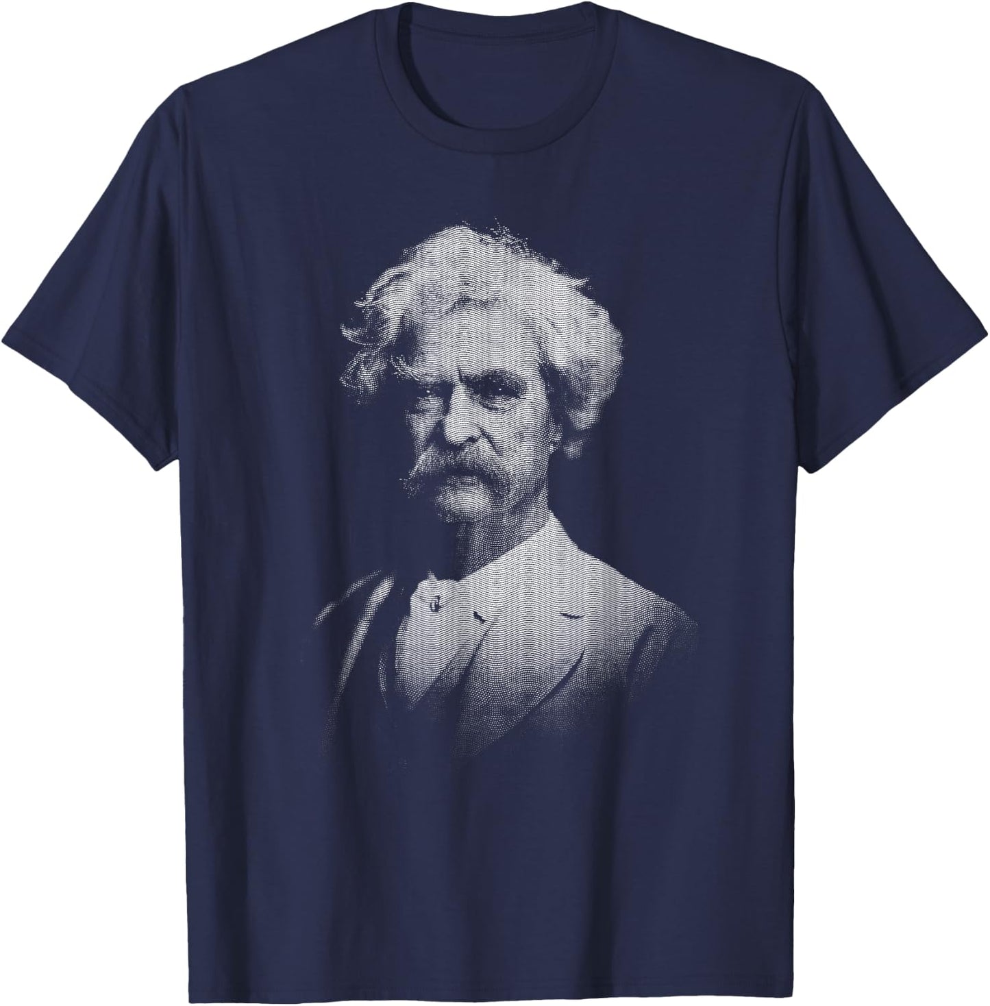 Mark Twain Old Gentleman Vintage Art T-Shirt - T-Shirt | Navy