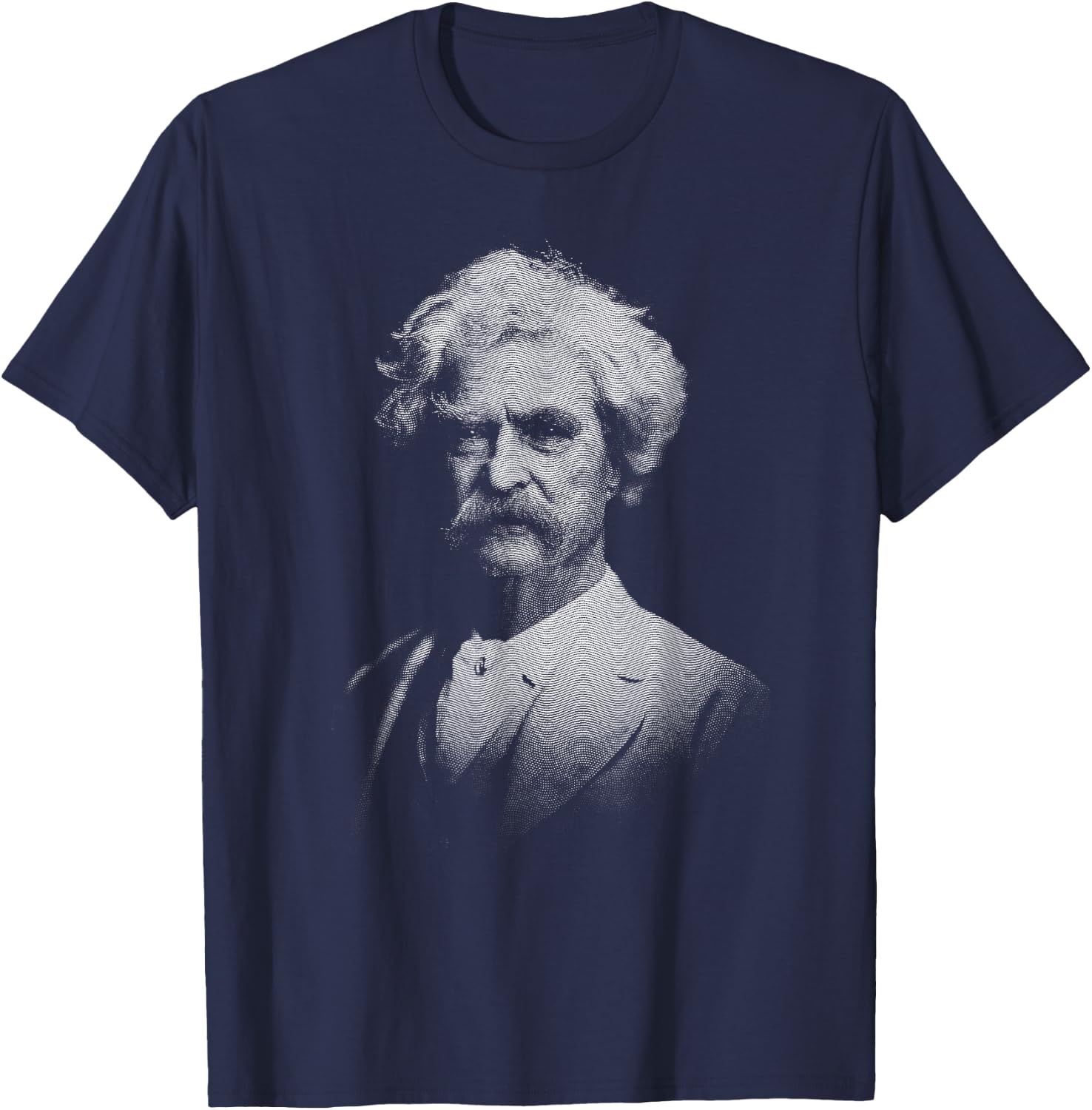 Mark Twain Old Gentleman Vintage Art T-Shirt - T-Shirt | Navy