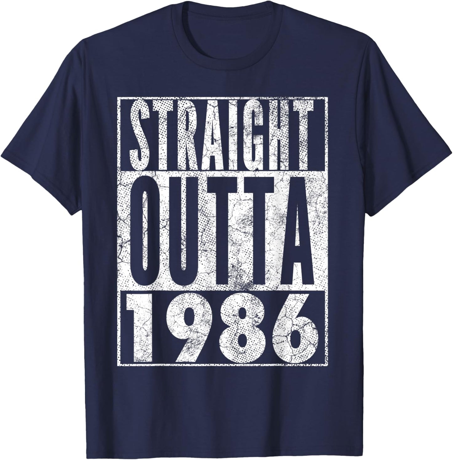Straight Outta 1986 36th Birthday Shirt 36 Years Old Vintage T-Shirt - T-Shirt | Navy